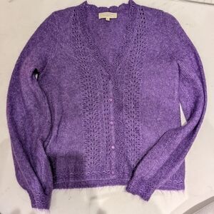 Sezane Angelie Cardigan Purple